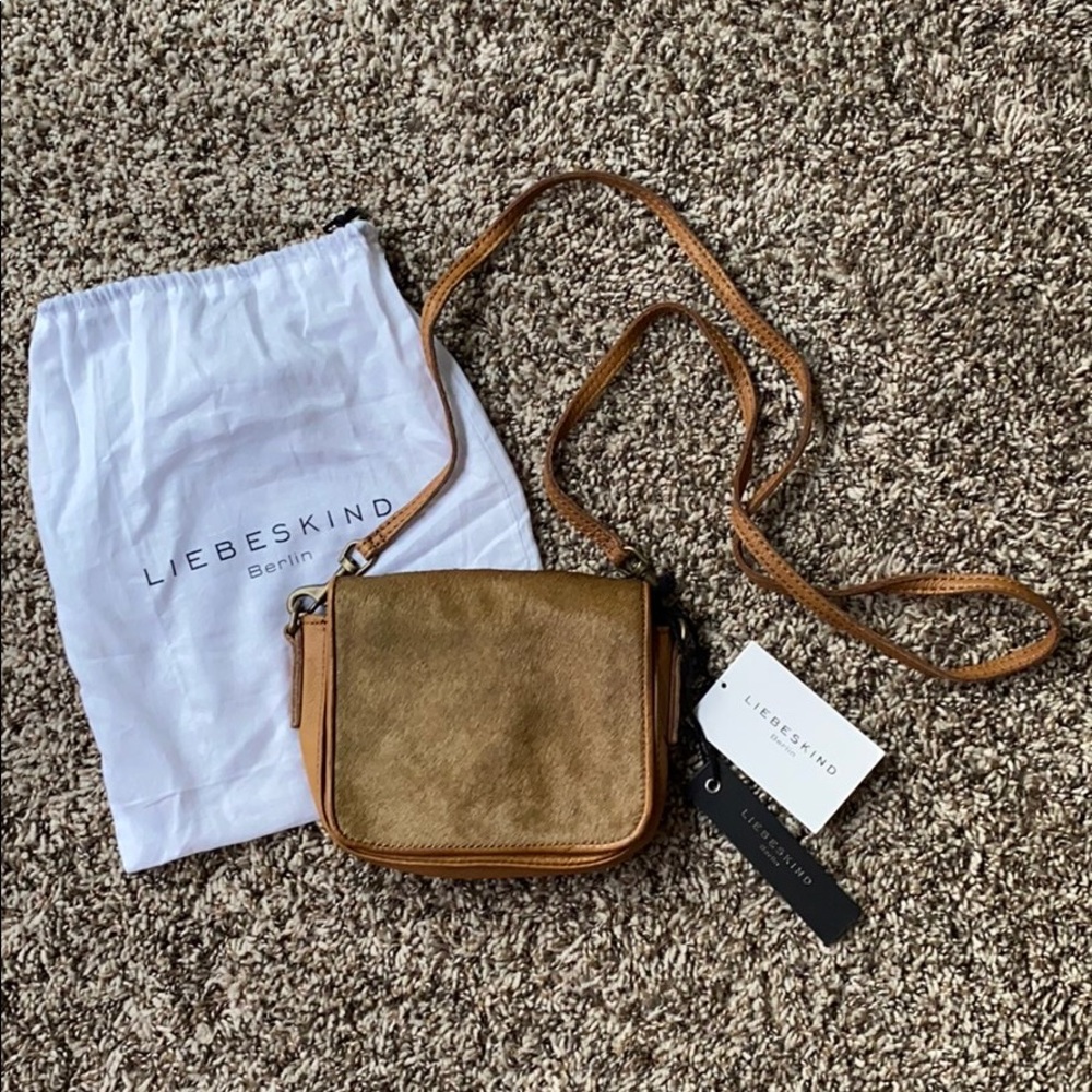 LIEBESKIND Small Brown Leather Cross-Body Purse